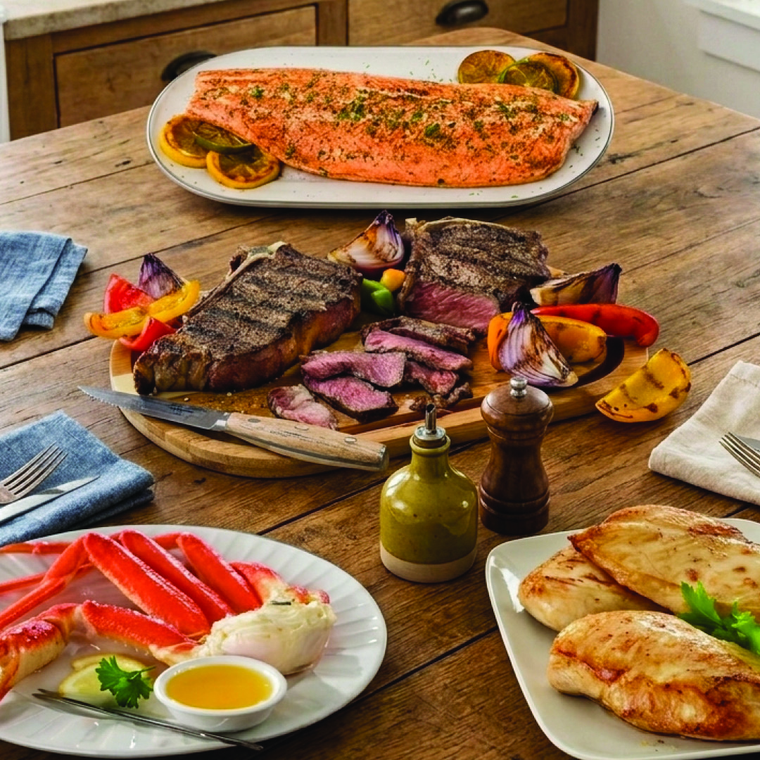 jewelosco's tweet photo. Stock up on your protein favorites this week with amazing deals in our meat department! From salmon and shrimp to bone-in strip steaks, snow crab clusters, and Perdue chicken- we have everything you need! https://t.co/bJB89GcXqN