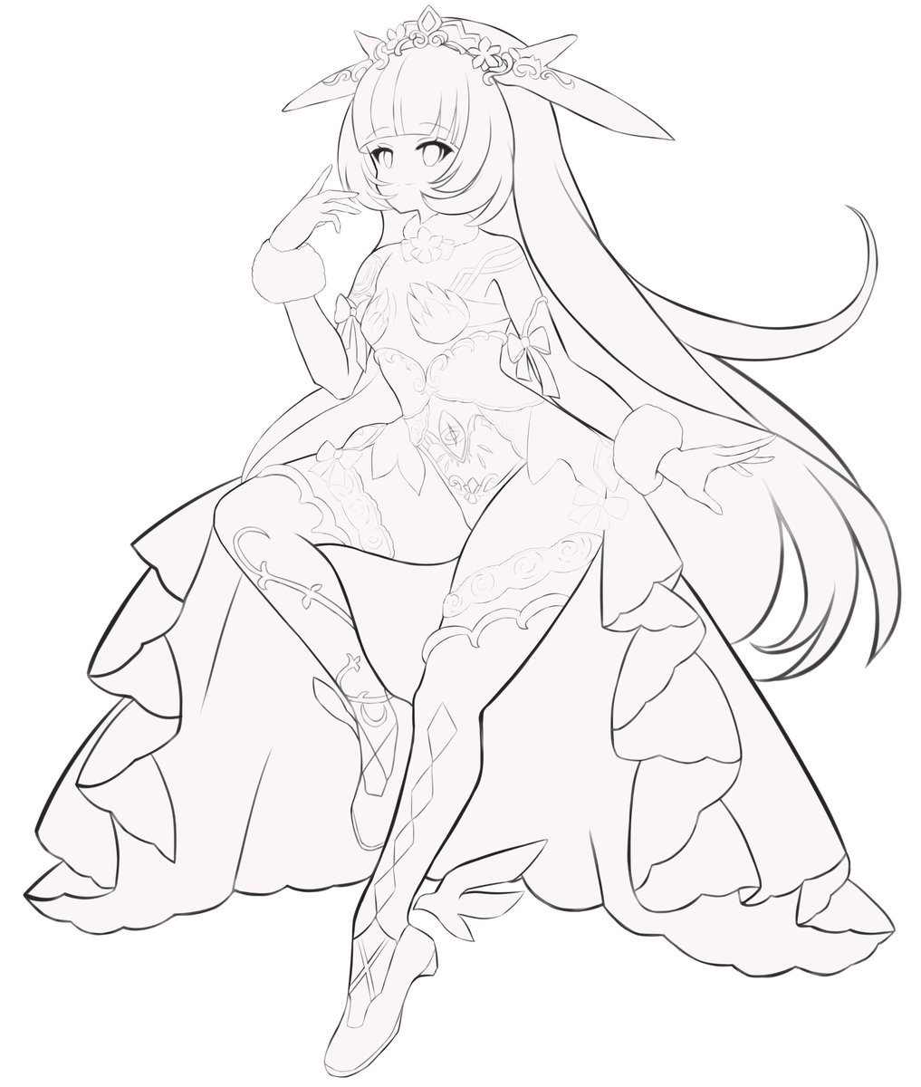 8GRSy8YLC9rFScA's tweet photo. 落書き_ホロウルヴィネ線画 https://t.co/xR3ssLhDlD