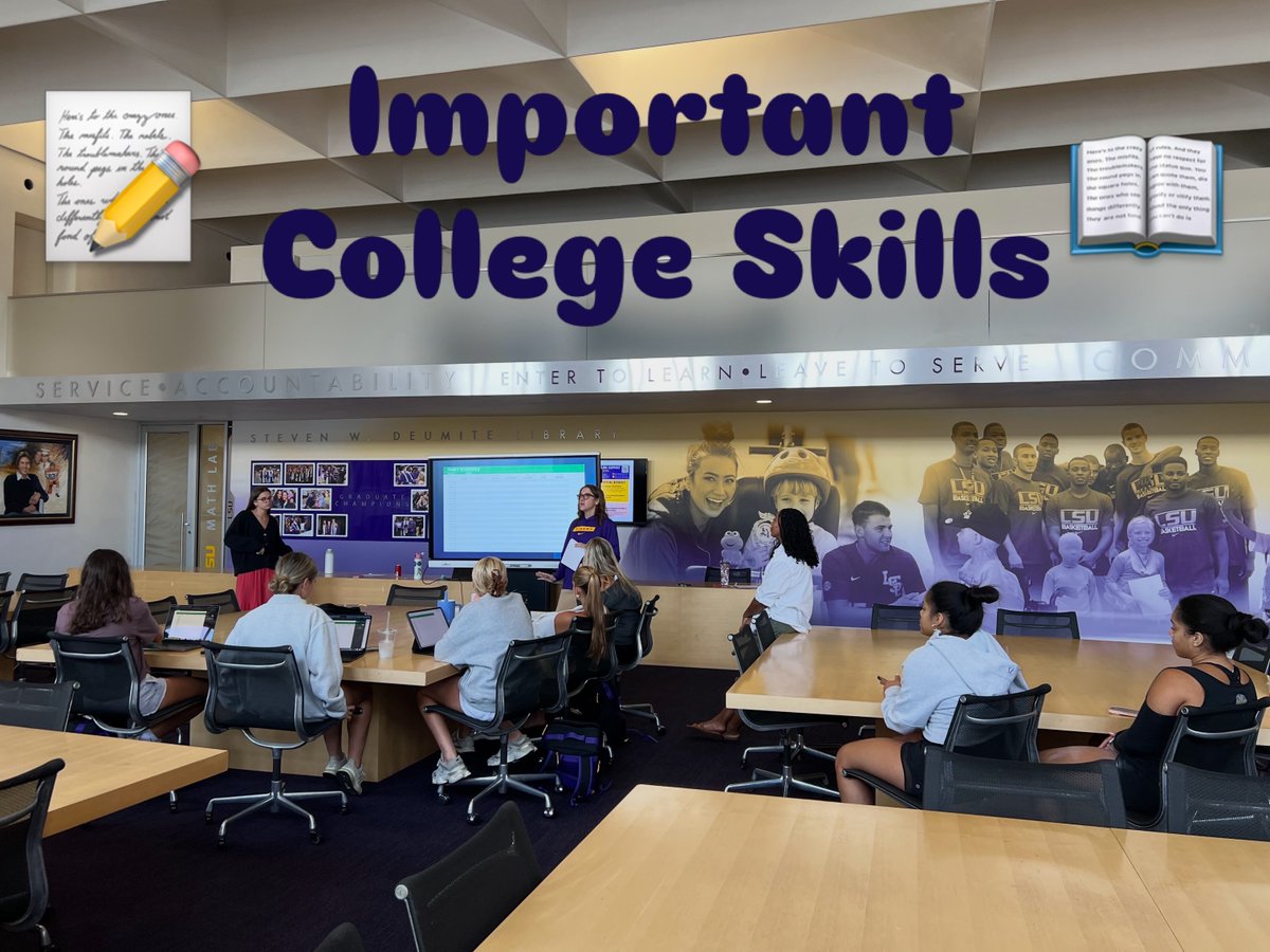 LSUAcademicCtr's tweet photo. Our Assistant Learning Specialists - Marianne, Maliah, and Katie - closed out our SASP Academic Workshops with their presentation on Important College Skills, reviewing the good habits the students have developed this Summer!
 #sasp #studentathlete https://t.co/nJ1Kk2csTt