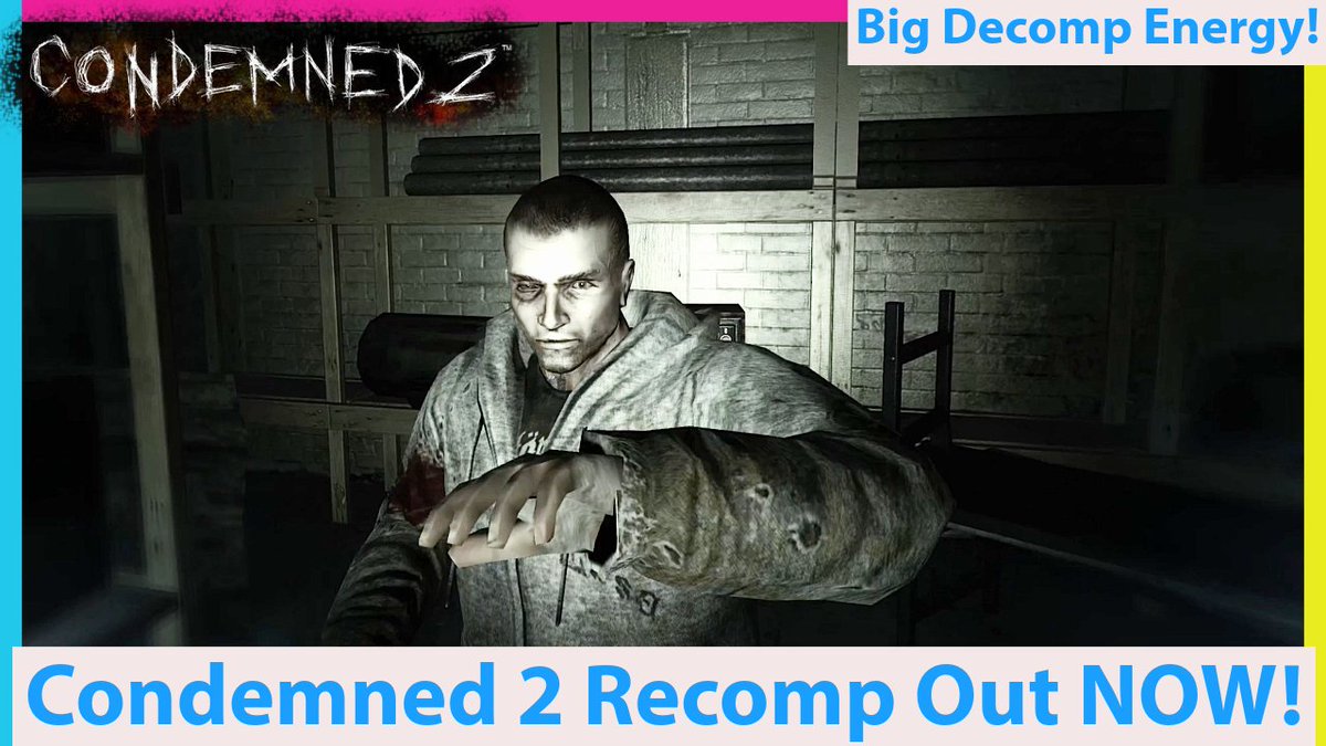 VEsoterica's tweet photo. One of the most requested, in comments, recomps just released! Condemned 2 Xbox 360 recomp is here; Its still V 0.1.0 but its highly impressive for a first draft! So go check it out (vid in reply) #gaming #gamingnews #retrogames #retrogaming #xbox #xbox360 https://t.co/urw6zqK9gx