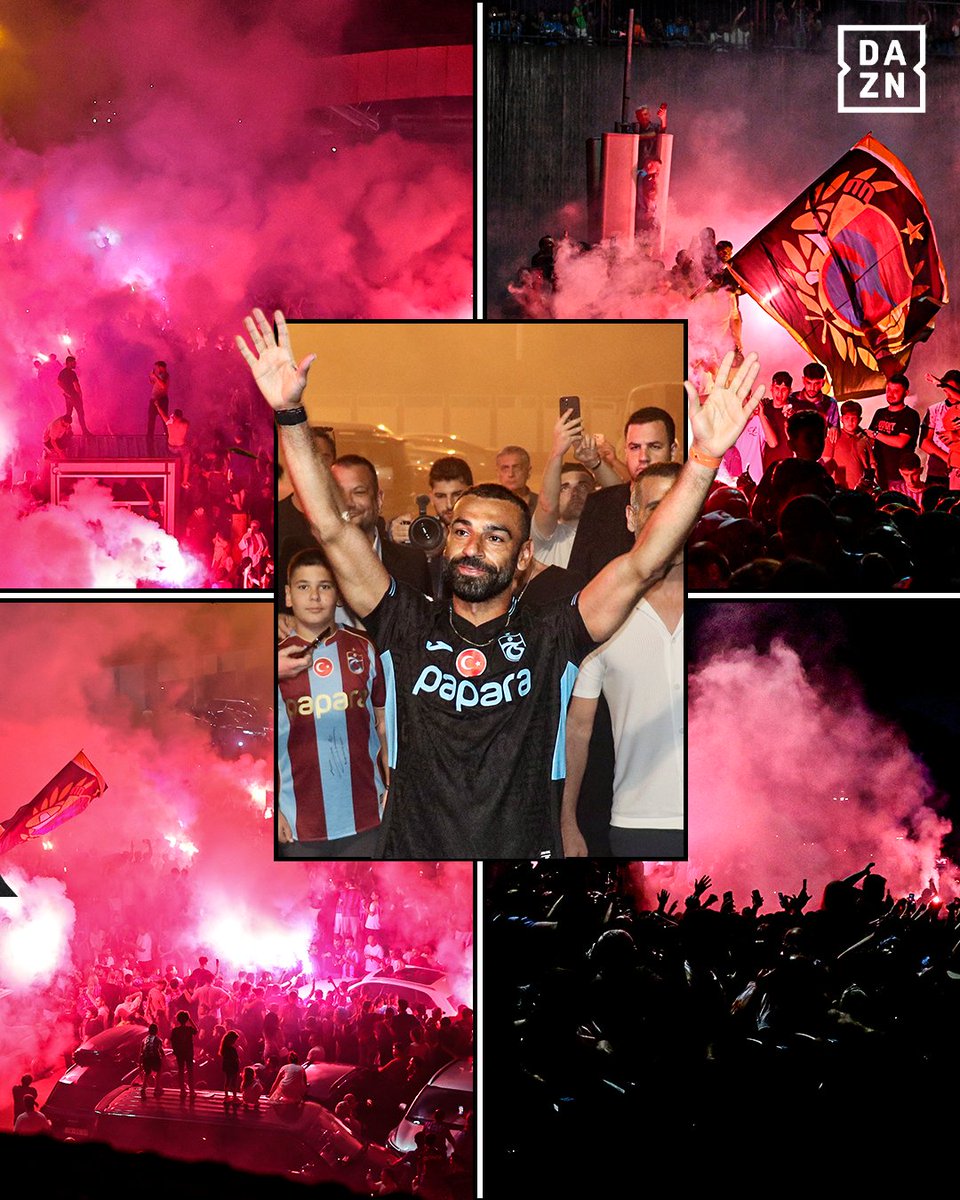 DAZNFutbol's tweet photo. ¿QUE CÓMO SE RECIBE A UNA LEYENDA QUE LLEGA A TU EQUIPO?

Solo mirad la bienvenida de la afición del Trabzonspor a SALAH🇪🇬 https://t.co/qqssZA2k0k