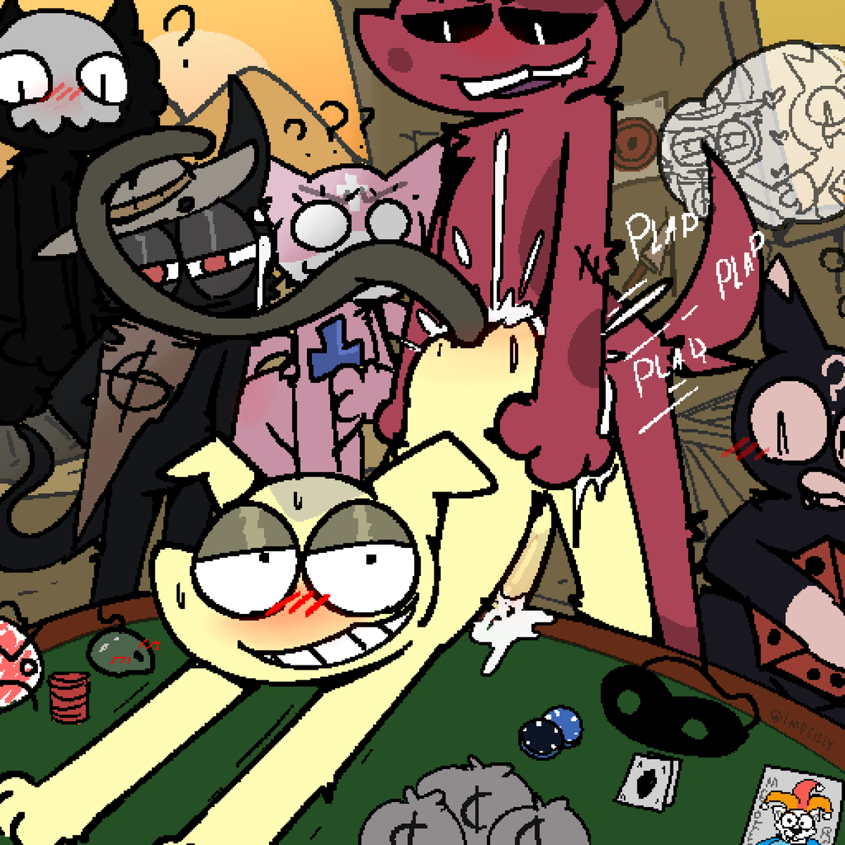 ImpSilly's tweet photo. Cats poker https://t.co/7QcgviUNsD