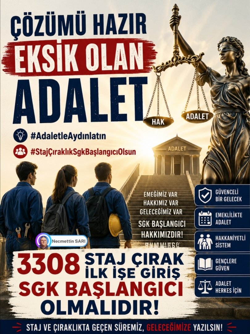 NTekmanli's tweet photo. 🍁 Tam Calismanin Karsiligi Yarim
🍁 Çözümü Hazır Bir Magduriyete
🍁 Eksik Olan Adaleti Ariyoruz
🍁 Devletimize Biz Haziriz Diyoruz
@MuratCahidCINGI
@dbdevletbahceli

Çözümü Hazır Eksik Olan Adalet 
#AdaletleAydınlatın
#StajÇıraklıkSgkBaşlangıcıOlsun https://t.co/2q1bLvO6Ba