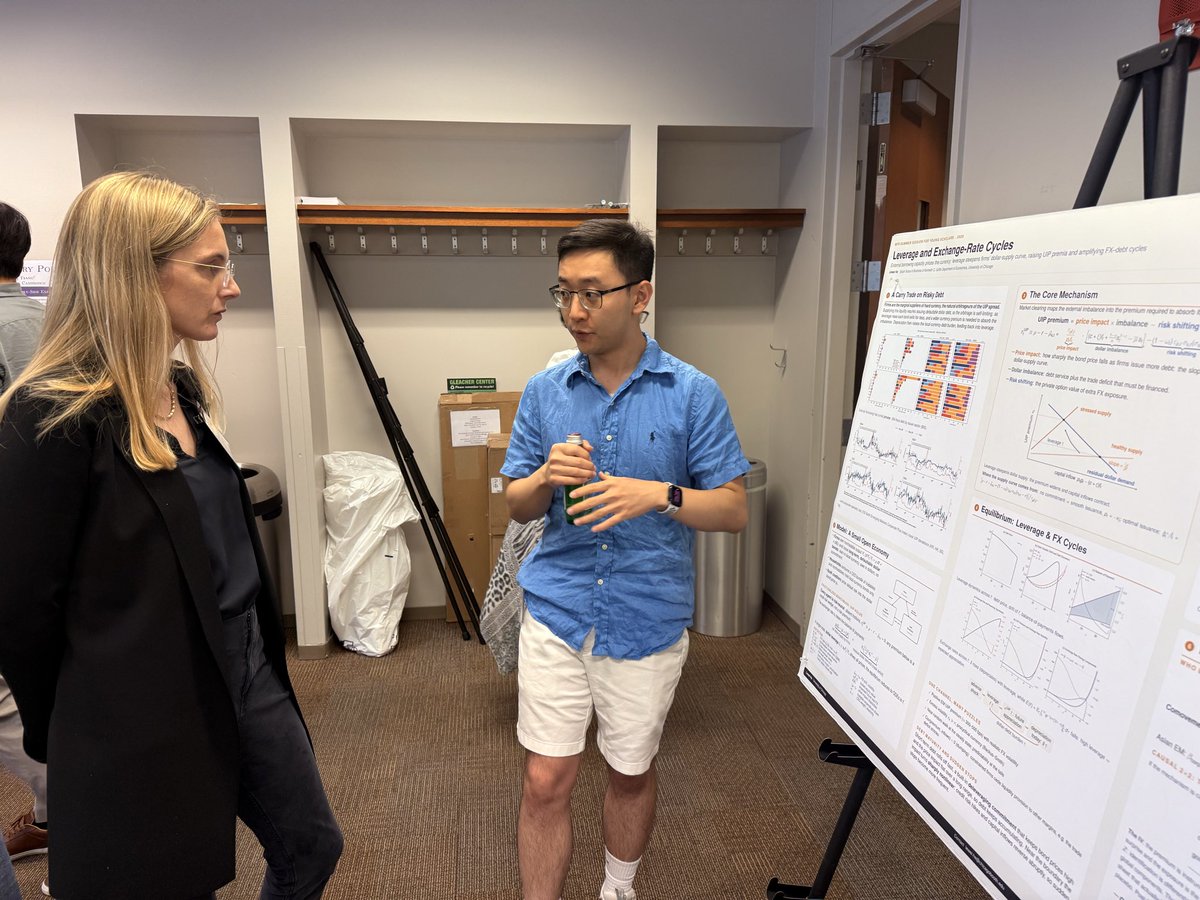 MFRProgram's tweet photo. Today's Young Scholars Poster Session includes @LeweiHe (UChicago), @vicenteajg (MIT), @jsebastianla1 (Princeton), Jiaer Janet Liu (UCLA), and @RikutoOnishi (UT Austin). #MFRSummerSession #MacroFinance #EconTwitter https://t.co/bUSYdDFi5u