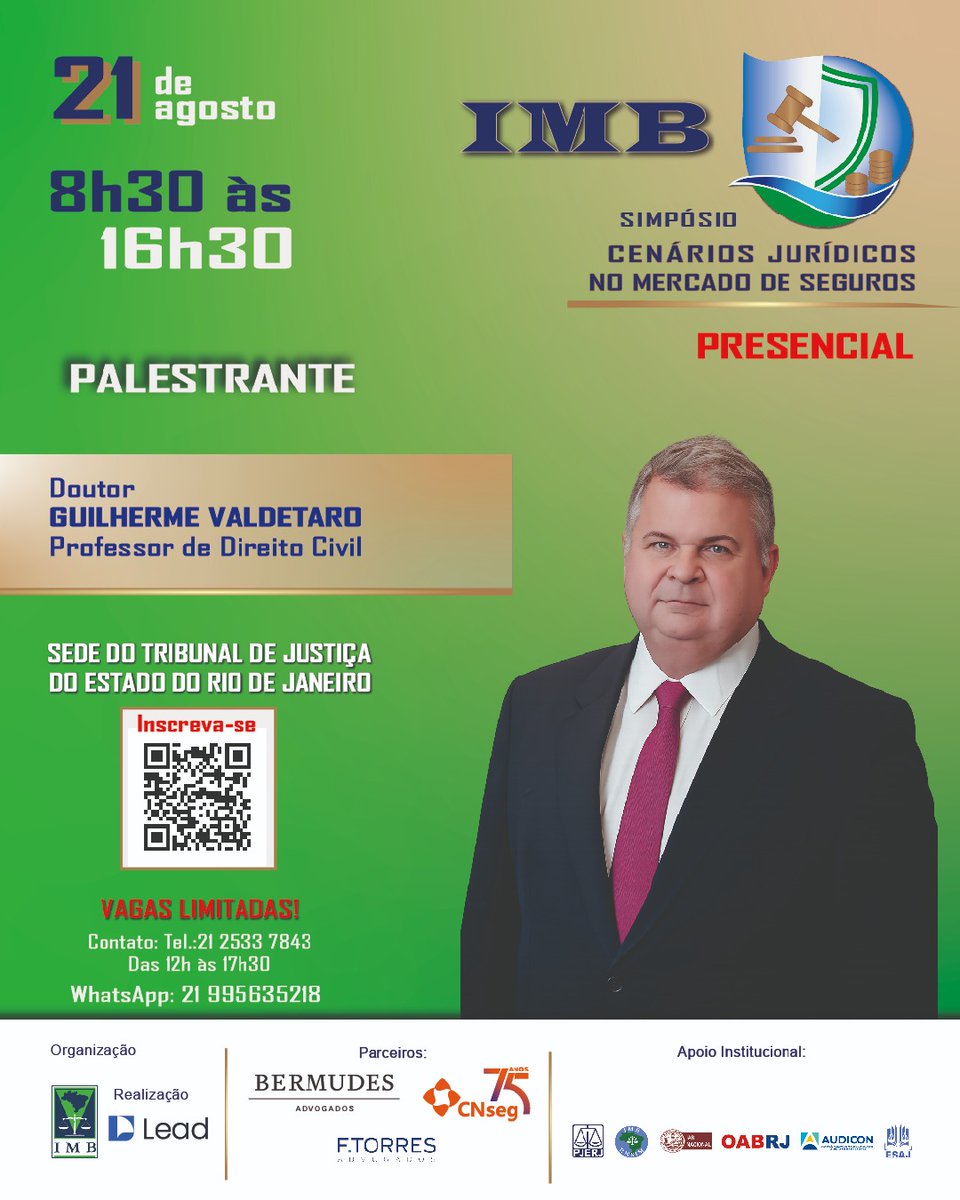 DosInstituto's tweet photo. O Professor Guilherme Valdetaro é um dos palestrantes confirmados do simpósio.

📅 21/08 | 📍 TJRJ

https://t.co/NgWmiEnpa7 https://t.co/BjVZDlMgkp