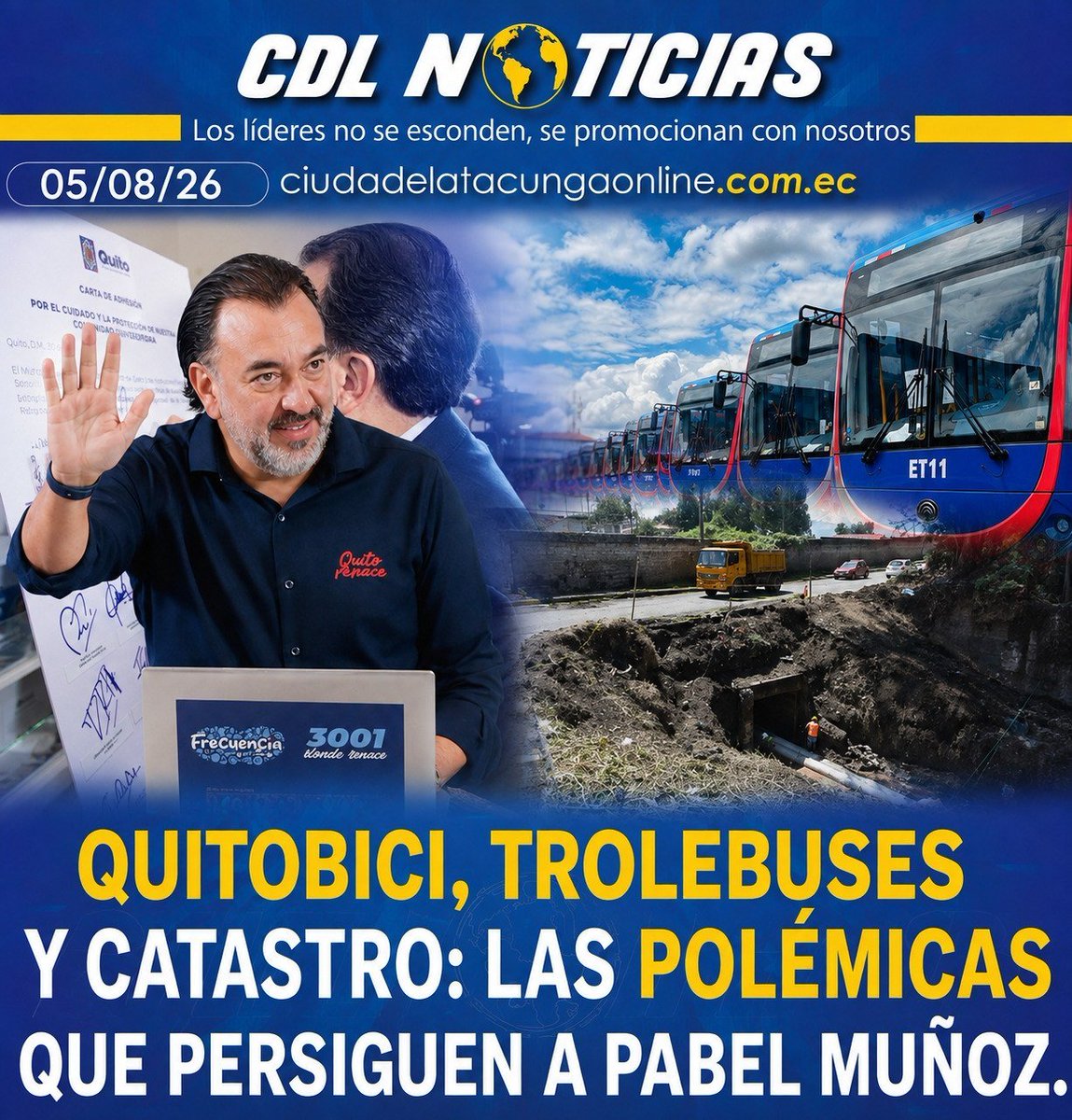 AnthonyValles_'s tweet photo. Las decisiones irresponsables de @pabelml están afectando a toda la ciudad; ¡es inaceptable que sigas en el poder! ChaoCorreismo
@aquilesalvarez https://t.co/DudbyGm6jX