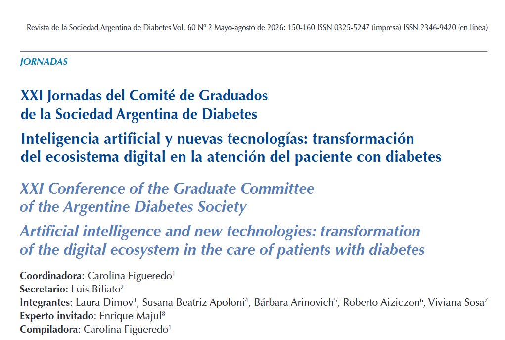 ComiteGraduados's tweet photo. ¿Cómo está transformando la IA el manejo de la diabetes? En nuestra mesa: sistemas AID+MCG, lapiceras inteligentes y telemedicina con análisis predictivo. Espacio para profesionales que buscan herramientas prácticas. ¡Llevá tu práctica al siguiente nivel! 🩺🤖
#IA #Diabetes https://t.co/qxu1jE2JM5