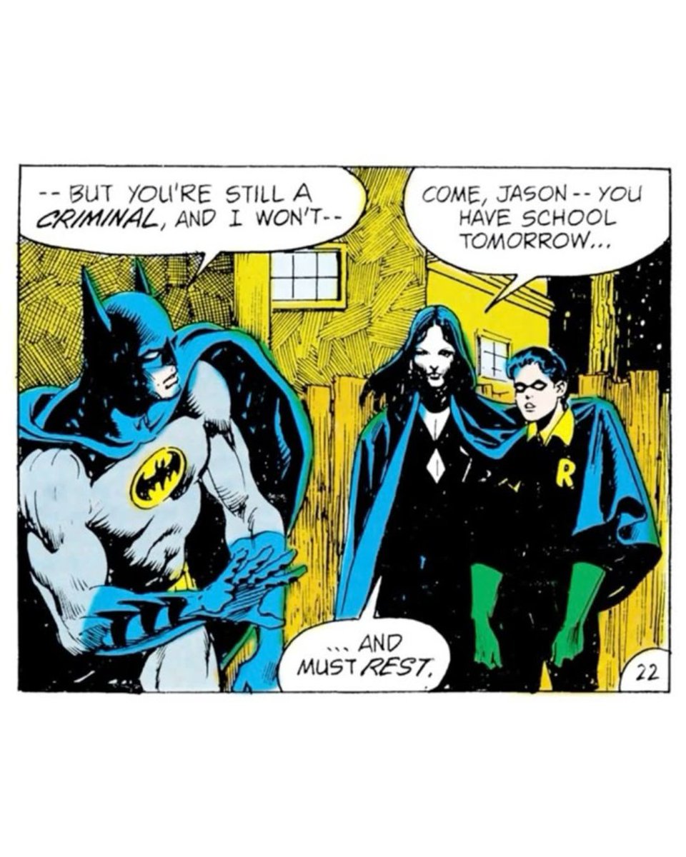 DoPotheArtist's tweet photo. This is genuinely the plot of Batman and Jason Todd Robin's original run pre-crisis https://t.co/oKttYnbsXa