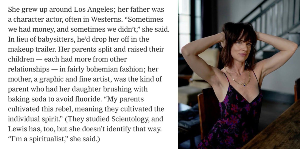 yashar's tweet photo. If you are a reporter who does not understand what Scientology is, please do not ask Scientologists about Scientology.

When you do, you allow them to launder their lies, and as a result, people like me and @leahremini have to spend years responding to this disinformation.

This is from @melenar’s profile of Juliette Lewis.

You do not “study” Scientology. 

Every Scientologist — regardless of their celebrity, socioeconomic status — lives within Scientology. 

Scientology operates like a borderless totalitarian state, and there is nothing more important to a Scientologist than Scientology. 

Nothing. 

It is not some passive educational or spiritual system.

Juliette Lewis also lied here when she suggested that she does not identify as a Scientologist. 

If this reporter understood Scientology, she would know that based on the structure of Juliette’s life and social circle that is a lie. 

She would also know that Scientologists, based on the policies of L. Ron Hubbard, which function like laws to them, are required to lie if those lies help protect Scientology from bad PR and are in service of “the greatest good for the greatest number of dynamics.”