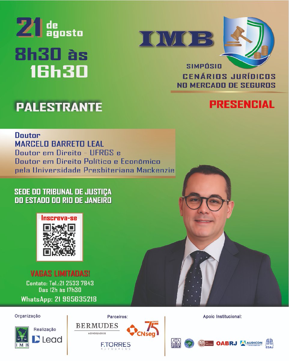DosInstituto's tweet photo. Marcelo Barreto Leal confirma presença no simpósio.

📅 21/08 | 📍 TJRJ

https://t.co/NgWmiEnpa7 https://t.co/qBsSiliLTD