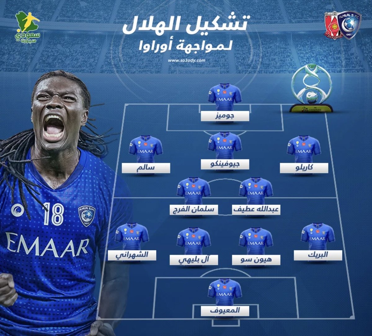 Al_Bilau's tweet photo. تشكيلة الهلال لنهائي دوري ابطال آسيا 2019 https://t.co/c00PoPHK5W