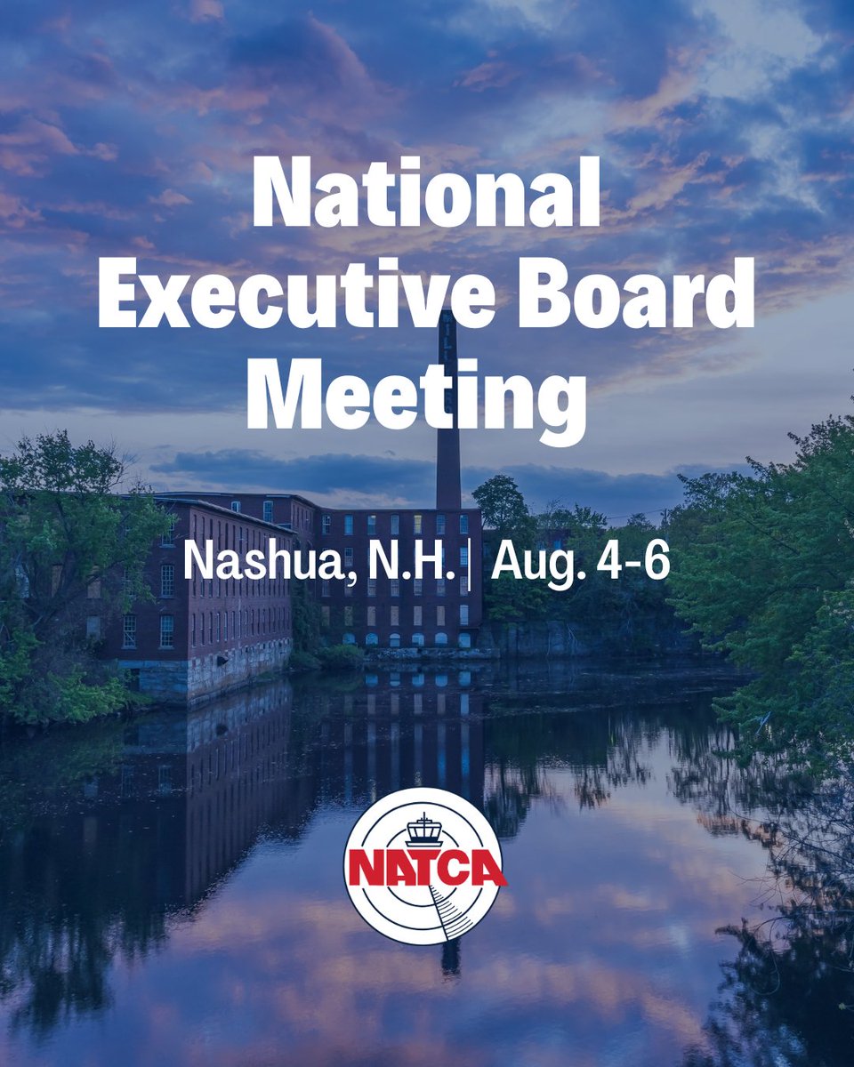 NATCA's tweet photo. NATCA’s National Executive Board (NEB) is meeting this week in Nashua, N.H. NATCA’s President, Executive Vice President, and Regional Vice Presidents constitute the NEB. Members can find minutes from the NEB’s recent meetings on our website. https://t.co/Q8jOvFZWHe