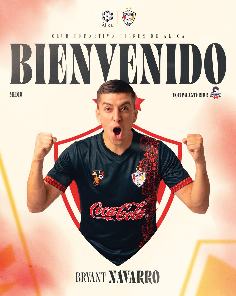 TigresAlicaFC's tweet photo. ¡Bryant Navarro ya es Tigre!🐯🐯

Jugador con mucha experiencia, estilo de juego ofensivo y mucha pegada.

Bienvenido a tu nueva casa, juntos lograremos cosas muy importantes.

#MiGustoEsSerTigre 🐅 https://t.co/cjGTOxvC9T