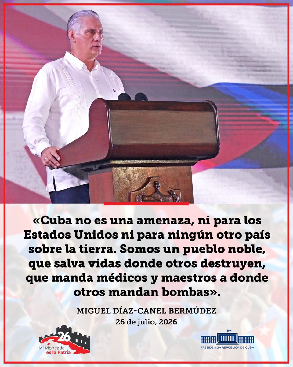 CedenoPazo's tweet photo. Miguel @DiazCanelB : " Cuba no es una amenaza, ni para los Estados Unidos ni para ningún otro país sobre la tierra ". #LatirAvileño #SinPerderUnDía #LatiendoConFidel @AlfreMene37409 @DiazCanelB @DrRobertoMOjeda @PartidoPCC https://t.co/E6bK8WlLlZ