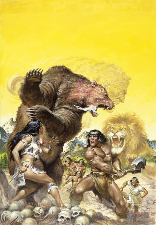 fabiaschi's tweet photo. Conan the Barbarian art by Earl Norem! This beauty served as the cover for Savage Sword of Conan 167. https://t.co/UL06yaNVpr