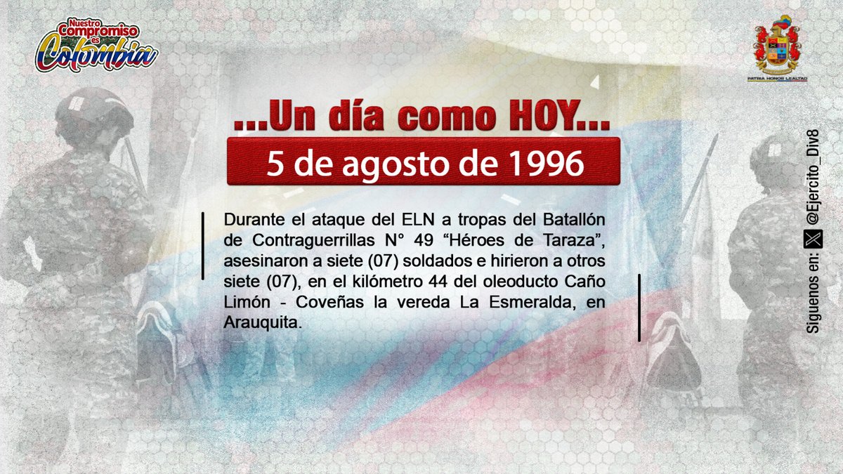 Ejercito_Div8's tweet photo. #ParaNoOlvidar | El recuerdo de cada uno de nuestros hombres es una promesa permanente de honor, lealtad y servicio a Colombia.

#NuestroCompromisoEs 🇨🇴 https://t.co/DPUV57Gjzy