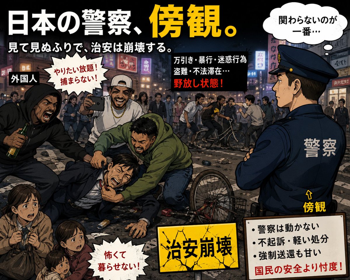 kenj556556's tweet photo. @roaneatan2 日本🇯🇵の警察、外国人犯罪に機能してないよ、腑抜け過ぎる
不起訴天国もいい加減にしてくれ！ https://t.co/HkYamm8PSi