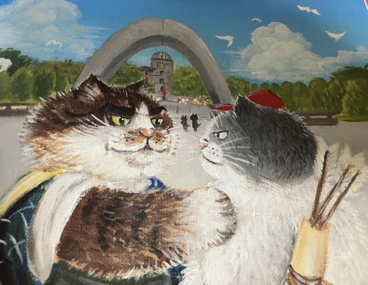 debunekocyan_h's tweet photo. 今日8月6日は、81回目の広島原爆の日。たくさんの人や猫の命が失われた日。おじいちゃん猫の大吉さんがたくさんのことを教えてくれた。「平和の話に部外者なんて一人もおらんよ」「武器は持ったら絶対に使いたくなる」ー。大吉さんの思いが一人でも多くの人に届けばいいな！
#かなしきデブ猫ちゃん https://t.co/eKBnwdLnj9