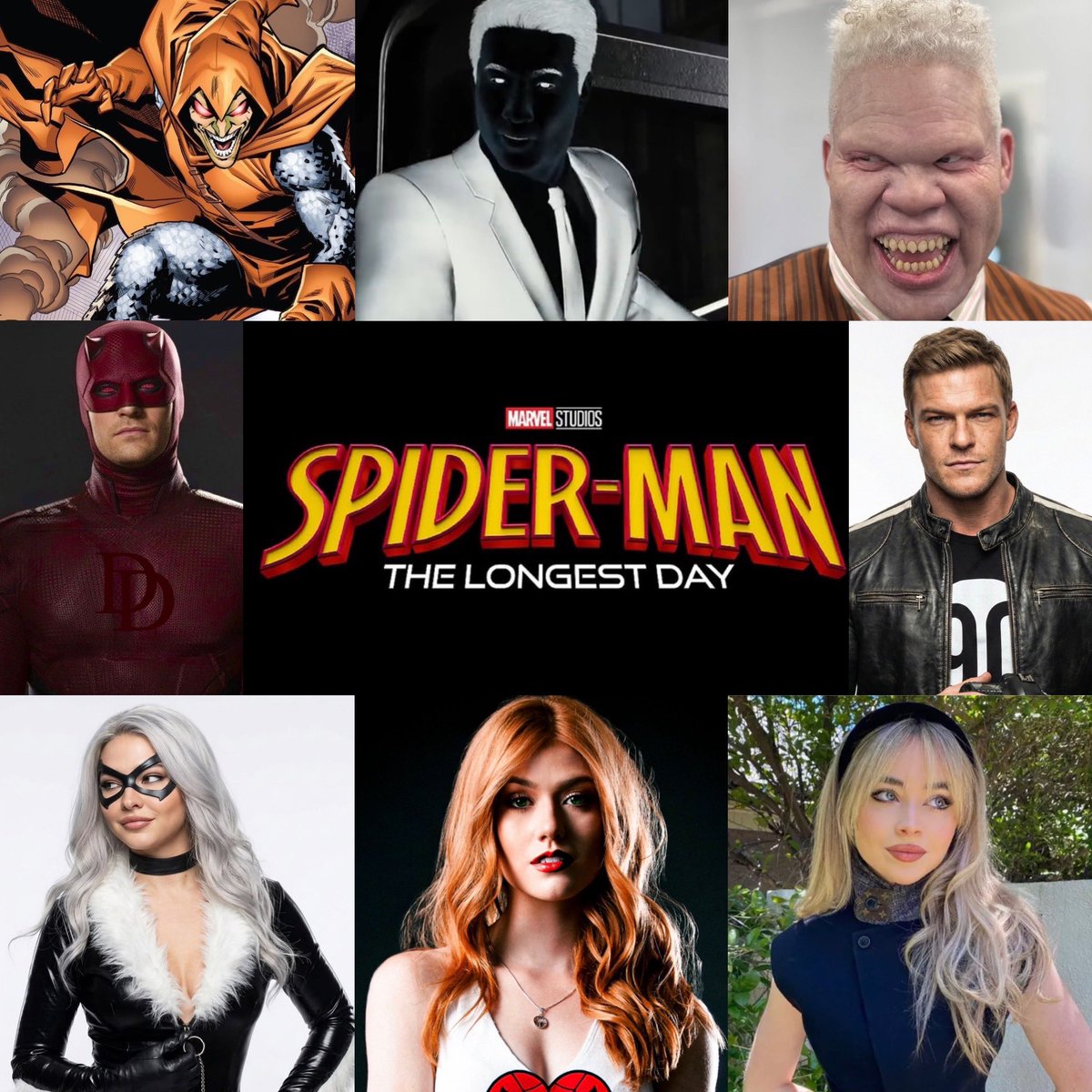 spider810610's tweet photo. My predictions for 
SPIDER-MAN 5 🕷️🕸️
THE LONGEST DAY

• Mr. Negative
• Tombstone 
• Hobgoblin 
• Daredevil
• Eddie Brock
• Felicia Hardy/ Black Cat
• Mary Jane Watson 
• Gwen Stacy https://t.co/eaDpylwCkh