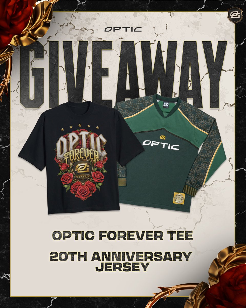 OpTic's tweet photo. Day 2 of #OpTicForever Giveaways

Win our OpTic Forever Tee alongside the 20th Anniversary Jersey.

To enter Like, Retweet, and Tag 2 Friends for your chance to win! #GreenWall https://t.co/xqIB8Nw5lZ