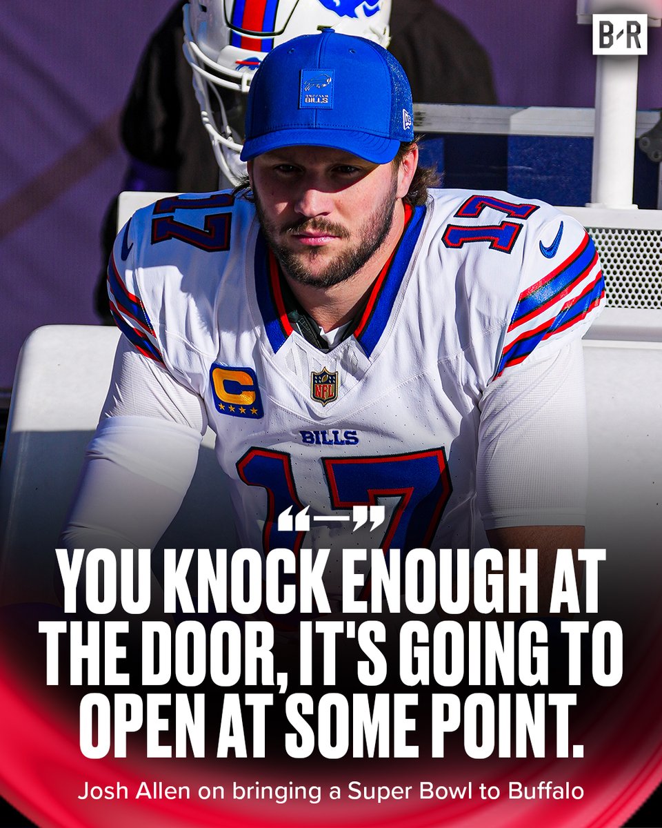 BleacherReport's tweet photo. Josh Allen isn't done knocking 🚪🏆 https://t.co/UdtPRJ5Iqp