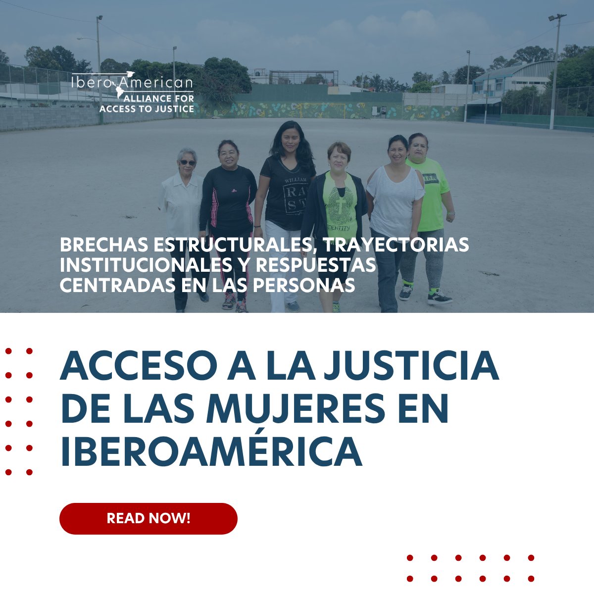 SDG16Plus's tweet photo. ➡️ ¿Buscas una herramienta que ayude a las organizaciones a construir sistemas de justicia que funcionen eficazmente para las mujeres, y para la sociedad en su conjunto?

¡Nuestro informe, "El acceso de las mujeres a la justicia en Iberoamérica: brechas estructurales, trayectorias y respuestas centradas en las personas", ahora está disponible también en inglés!

 🌎 Este informe de la Alianza Iberoamericana para el Acceso a la Justicia analiza de manera integral las condiciones reales en las que las mujeres acceden, o son excluidas, de la justicia en la región.
 Entre sus mensajes clave:

 ✔️ El #AccesoALaJusticia de las mujeres es un proceso continuo, no un hecho puntual.
 ✔️ Garantizar el acceso de las mujeres a la justicia requiere intervención antes, durante y después de la judicialización del conflicto.
 ✔️ La justicia civil y administrativa son espacios críticos para la igualdad sustantiva.

Descargalo aquí (inglés + español):
https://t.co/MEt32t1kDu

#AIBA #ODS16Plus #ODS16 #JusticiaParaTodos #JusticiaCentradaEnLasPersonas #ODS #ObjetivosGlobales