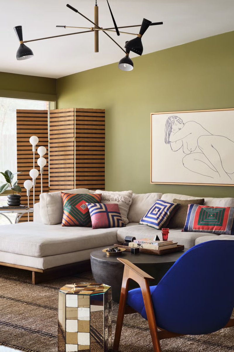 HomePricerite's tweet photo. Avocado green is proving that timeless design always finds its way back. 💚 Paired with authentic mid-century furniture, this iconic shade creates a space that’s warm, inviting &amp; effortlessly stylish.

Would you use it in your home? ✨ https://t.co/BpyTtgFTSb