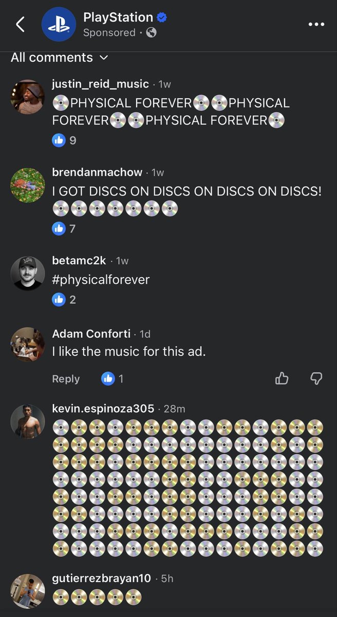breakthrough424's tweet photo. @PaulRguezGlez I just took this picture on FB, why can you not like or react to people commenting about physical media, but you can for others? 🤔 https://t.co/McfS7hKNVi