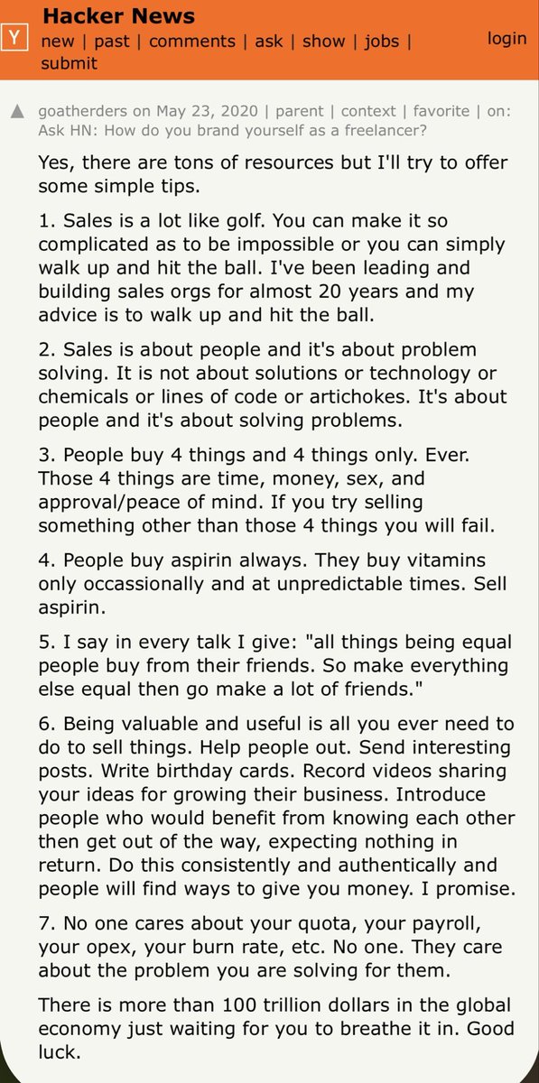 TechSalesGuy's tweet photo. best sales advice I’ve read in a while https://t.co/AmCFBHHbcr