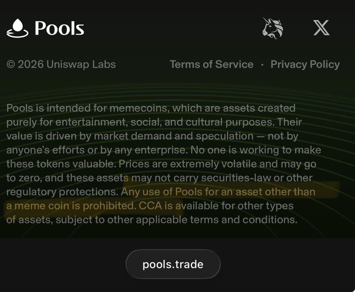 quantundercover's tweet photo. I’m not retarded for thinking that Uniswap wouldn’t launch a token tied to an asset other than a meme coin when they prohibit the use of pools for assets other than meme coins right?

Not buying the $pools volume, sticking with $frong https://t.co/BCHZZvnBbs
