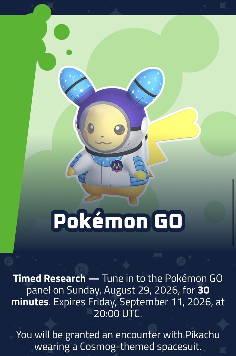 1lilt_nyc's tweet photo. 【全部取るなら、Twitchは3回・合計135分です】 #ポケモンGO #PokemonGO

WCS2026の視聴リワード、
配信先が3つに分かれています。

日本時間で
「いつ・何を見れば・何がもらえるか」
だけ整理します。

① WCS公式配信を合計60分

配信候補

8/29(土)
AM1:00〜AM10:45
Twitch「PokemonGO」

8/30(日)
AM1:00〜AM10:15
Twitch「PokemonGO」

8/31(月)
AM8:15頃〜
Twitch「Pokemon」
※Drops対象はPM12:00（正午）まで

30分視聴
→ スーパーリーグ向けタイムチャレンジ

60分視聴
→ 特別なスペシャル背景付きデカヌチャン
→ すごいわざマシン スペシャル

この3枠のどこかで
合計60分見ればOKです。

② 公式認定ストリーマーの共同配信を45分

対象期間

8/29(土) AM1:00
〜8/31(月) PM12:00（正午）

もらえるもの
→ WCSピカチュウ（2026）

共同配信の時間は
配信者ごとに違うので注意。

③ PokémonXPのGOパネルを30分

もらえるもの
→ ポケモンXP2026「ピカチュウ」
　（コスモッグ風宇宙服）

正確な日本時間はまだ未発表。
ここだけ番組表の続報待ちです。

さらにWCS公式配信中に
共通コードも公開。

→ ポケモンWCS 2026 Tシャツ（緑）

全部取るなら、

🐦 WCS公式配信：60分
🐦 公式認定の共同配信：45分
🐦 PokémonXPのGOパネル：30分

合計135分です。

配信先を間違えると
見てもリワードが進まないので、
全部狙う人は先に保存推奨です。

はまるTwitch連携、リワード受取手順は
引用元の記事にまとめています👇