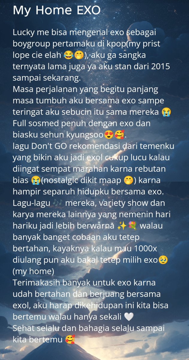 wooyuje's tweet photo. @zkeudlin jadi curhat
L1485 ALWAYS
#HappyEXOLDay
#12YearsofEXOLove
#EXOL12thAnniversary
@weareoneEXO https://t.co/82KbgQHioa