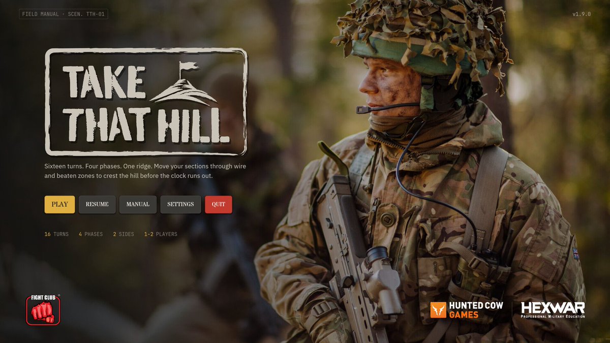 Fight_Club_Intl's tweet photo. Tomorrow, Take That Hill goes live on Steam and other platforms.

Built with first time wargamers in mind, it’s a fast-paced tactical decision game that challenges you to fight as an infantry platoon commander against the clock.

#TakeThatHill #Wargaming #tactics #gaming #PME https://t.co/QxwpvGskk9