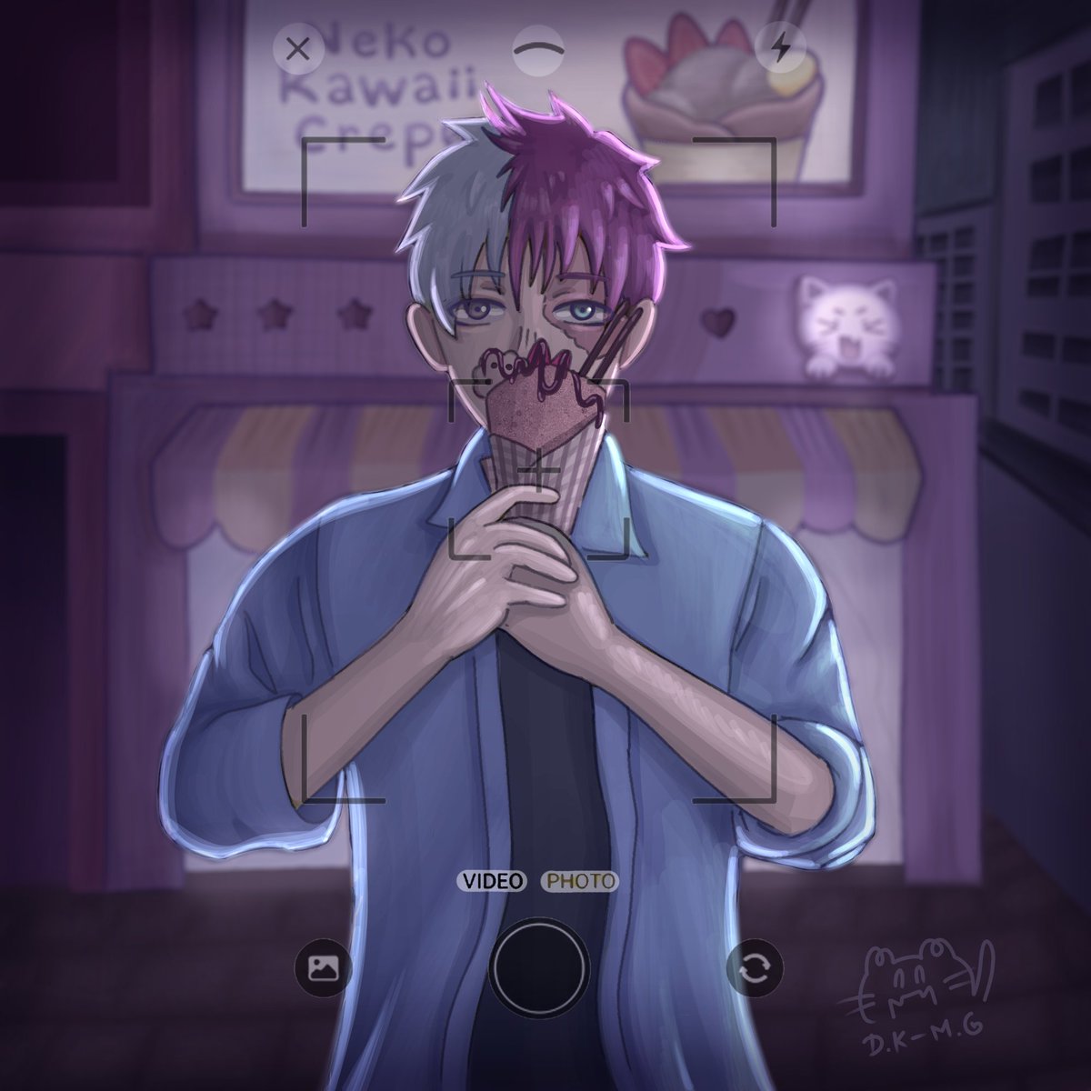 Dendalyon's tweet photo. Me inspiré en un arte promocional de Twitter para crear esta serie de "Citas Otome" con los chicos de My Hero Academia. Empezamos con Shoto Todoroki disfrutando de unas crepas juntos. 💕✨

#mha #fanart #anime https://t.co/TgEZfQk6OA