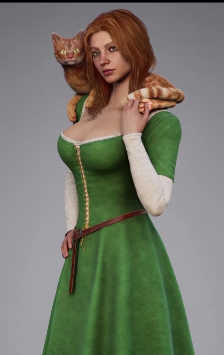 Pirat_Nation's tweet photo. Knight’s Path has shared a new look at Veronika, a character from a once-noble family that lost its fortune and now serves Lady Elena and is always accompanied by her cat.

Some people have started to criticize Veronika’s body proportions as unrealistic.

“Those breasts are too big considering how thin she is. Just doesn’t look right.”

The developers replied defending the design, stating that women with naturally large breasts and slim waists do exist.
