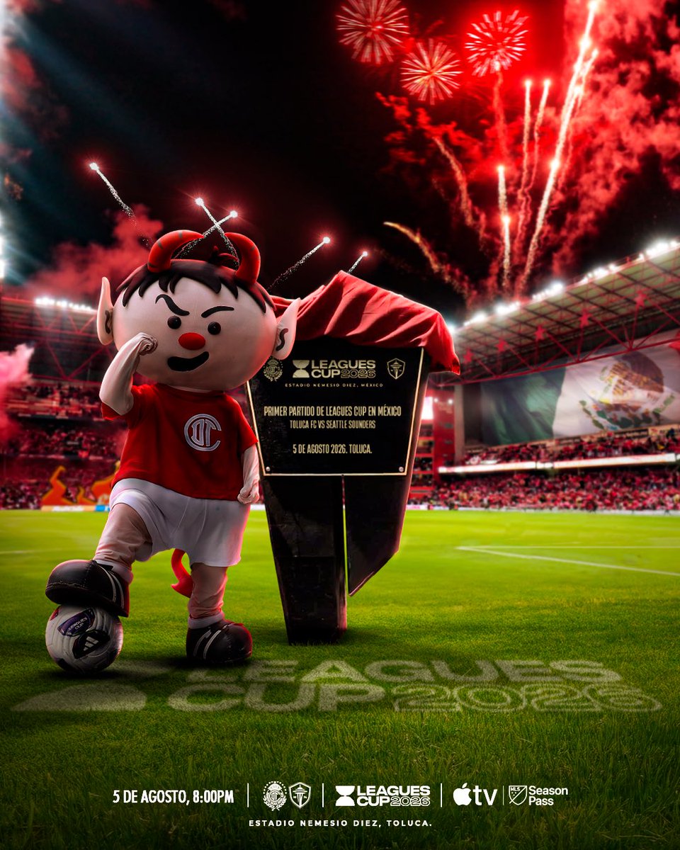 TolucaFC's tweet photo. ¡Es el día! La @LeaguesCup llegó a casa ❤️‍🔥🏟️ https://t.co/ZXowHqZxT8