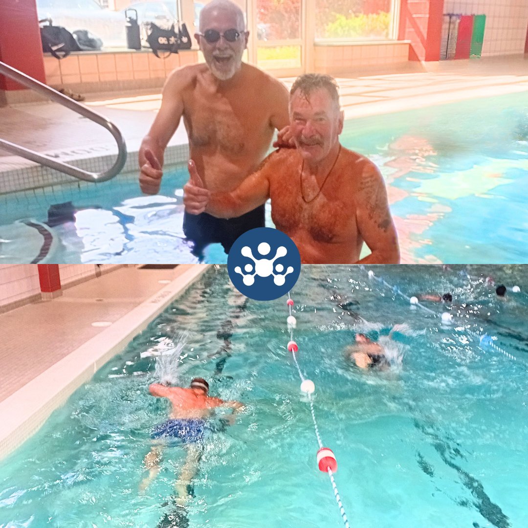 defeatduchenne's tweet photo. And they’re off! 🏊‍♂️ Brian &amp; George have kicked off their 5km swim this year in London marking the start of the 18th annual Rice Lake Challenge.

🔗 https://t.co/z6dXqHMg2S

For safety reasons, the swim moved indoors this year, but nothing has slowed these two down. 💪 https://t.co/ABMWcPOPx4