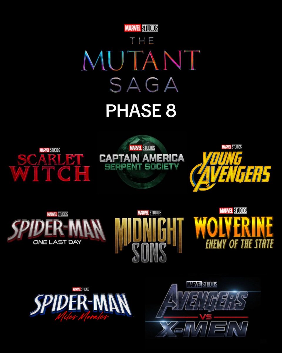 Mclipssz's tweet photo. MCU's The Mutant Saga Phase 8🎖️🎬 https://t.co/gmwW9OZxV2