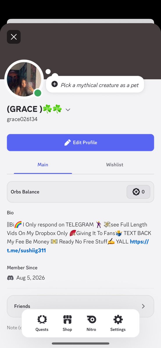 gracesf087's tweet photo. You’ll find my discord text me https://t.co/BC2QM4oTMe