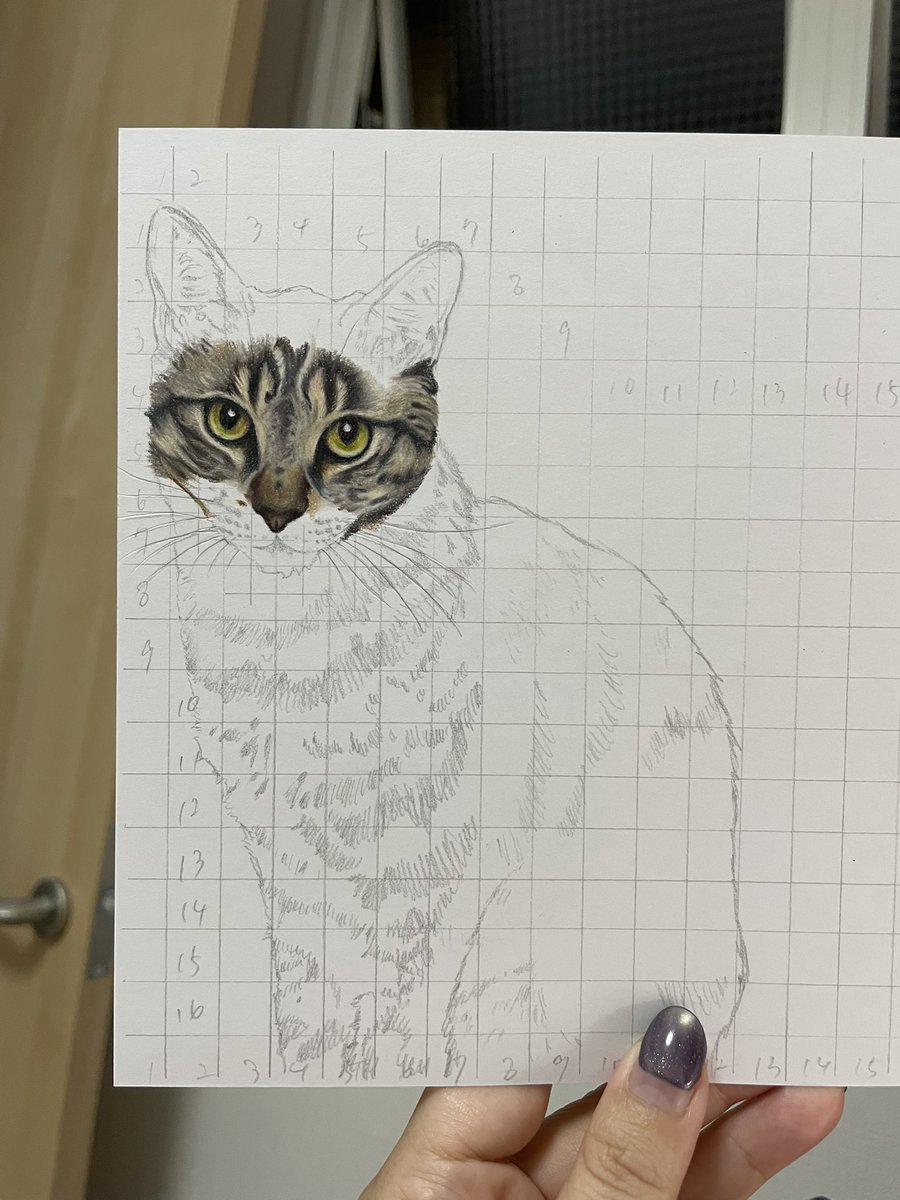 お顔が塗れました #WIPㅤ #色鉛筆画