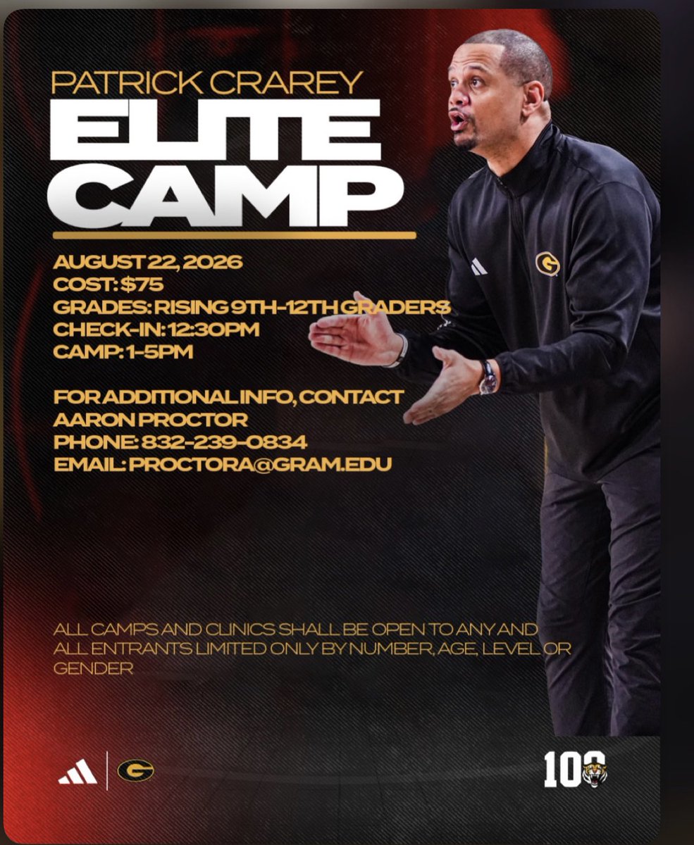 djones8301's tweet photo. Attention Prospects

The Grambling Men’s Basketball Elite Camp hosted by one of the best coaches in the country @CoachCrarey and one of the best staffs is being held August 22nd! Info on how to get in is in flyer! Don’t miss this opportunity! https://t.co/JJYeGGy0DX