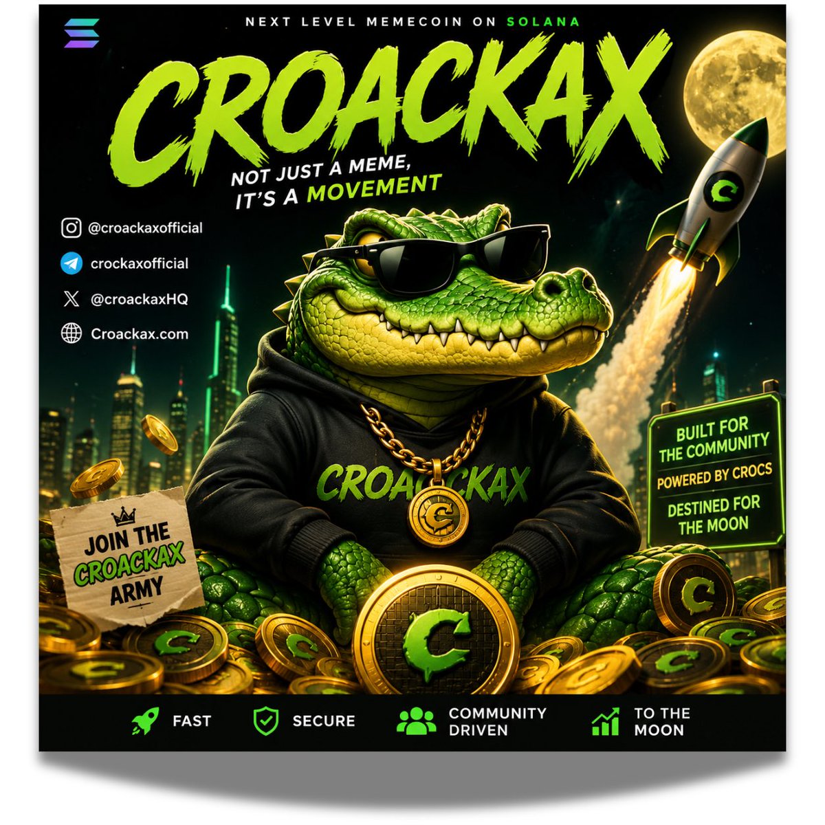 CroackaxHQ's tweet photo. 🐊 CROACKAX is building a community that believes in the journey—not just the hype.

Who’s ready? 🚀🌕

#CROACKAX #Crypto #Solana #SOL #Memecoin #CryptoCommunity #CryptoGem https://t.co/j3L5Atl703