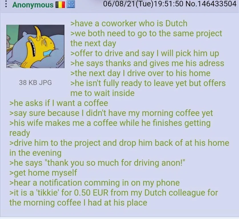 uncledoomer's tweet photo. dutch people are notorious for this. it is best illustrated by this greentext https://t.co/zsFHHnKYat