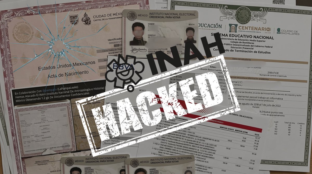 ivillasenor's tweet photo. 🚨 | GRAVE: HACKEAN AL INAH Y EXPONEN HASTA CUENTAS BANCARIAS DE ESTUDIANTES

Un grupo de hackers vulneró los sistemas del @INAHmx (sí, otra vez) y filtró 1.2 gigabytes de documentos confidenciales de sus propios becarios.

No son solo credenciales. Son actas de nacimiento, pasaportes, CURP, comprobantes de domicilio y, lo más grave, estados de cuenta bancarios completos con movimientos, saldos y transferencias al detalle.

El ataque fue reivindicado BlackHexBrotherHood: 1.15 gigabytes, 1,371 archivos, 11 carpetas.

Hay evidencia documental verificable.

Una vez más, el gobierno que pide que le confiemos nuestros datos ha sido VULNERADO.