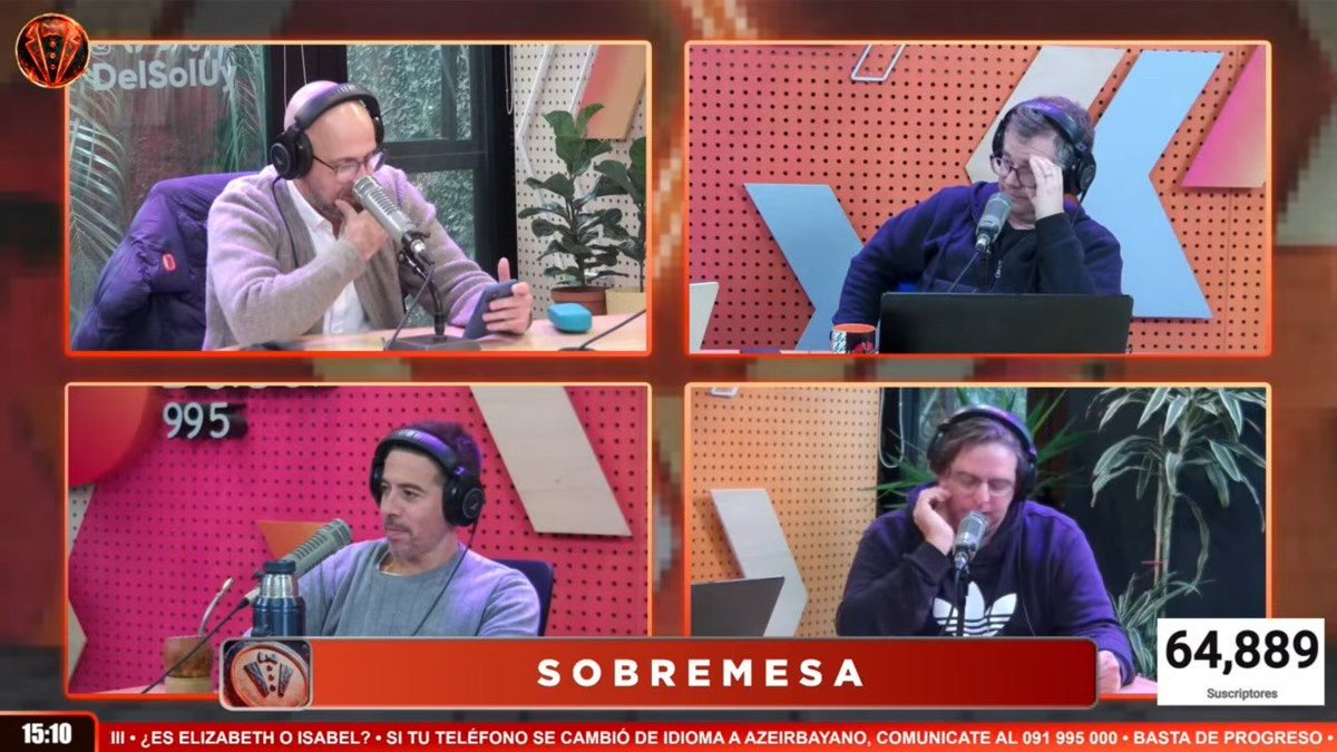 RatingLiveUy's tweet photo. #Resumen de @LaMesa995 📻 @DelSolUy 

👀 2479 a las 15:10 🗣️ #Sobremesa
❤️ 331 likes
➕ 200 nuevos suscriptores
🔢 2053 viewers promedio
🎙️ @MarianoCuimbae @rafacotelo @ElPineyrua 

📲 https://t.co/pZFKdeQDPP 👀 📺 

#Rating #Uruguay #YouTube #Radio #FM #DelSol #TioAldo https://t.co/dE1W8RNdiw