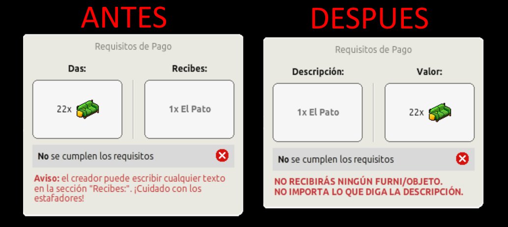 LilithRainbows's tweet photo. La última versión de AirPlus mejora la advertencia que se muestra al abrir un tradeo por wired de "solo pago".
(Disponible en todos los idiomas)

Gracias @KohenHabbo por crear la sala de pruebas 😊 https://t.co/M1nOR6pA5D