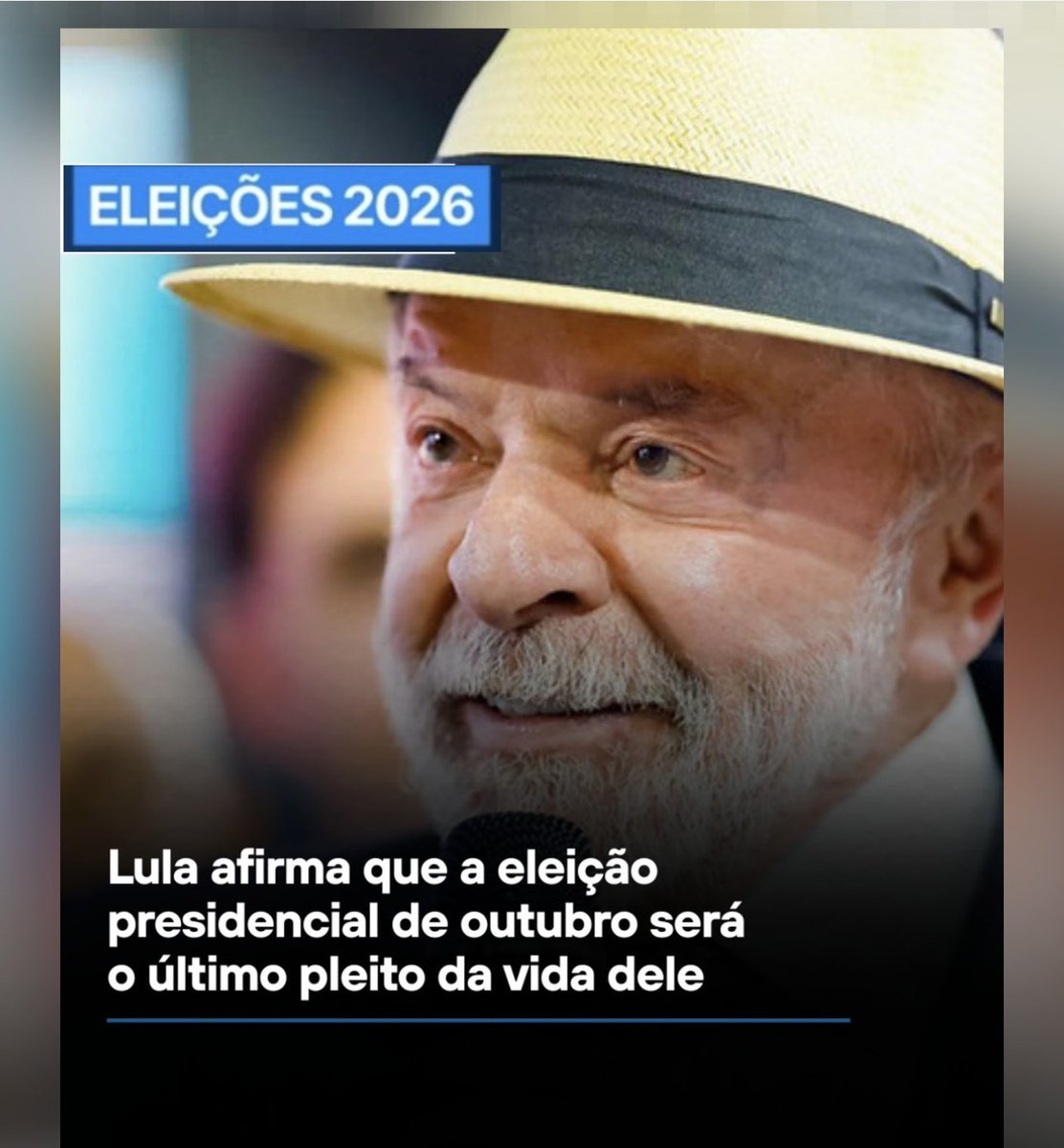 MARINESARALDI's tweet photo. Lula afirma que a eleição presidencial de outubro será o último pleito da vida dele.

“Eu vou viver 120 anos, mas essa vai ser a minha última eleição. Eu quero ir pescar, e eu sou um bom pescador", declarou. https://t.co/rF90ZjRFUV