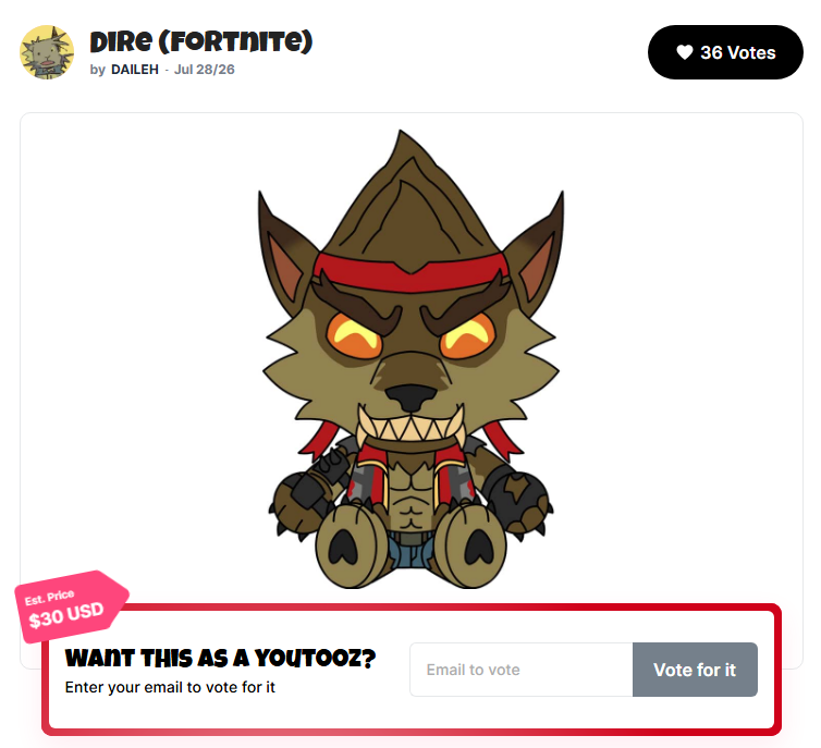 furzca's tweet photo. Guys please go vote for the Dire Youtooz 🥺

Wendell needs his Dire 
https://t.co/OgMLUcp9lL

#furry #forntite https://t.co/Fxjp59JKdL