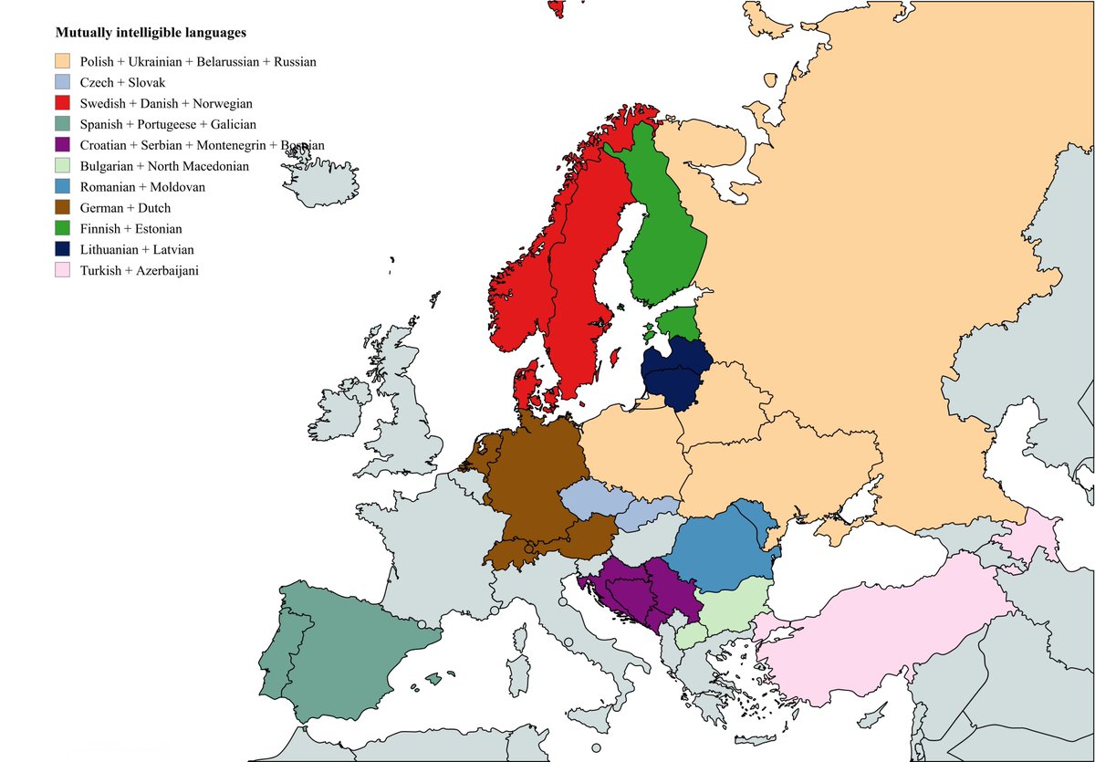 Globalstats11's tweet photo. Mutually Intelligible Languages in Europe https://t.co/nLyrilZF31
