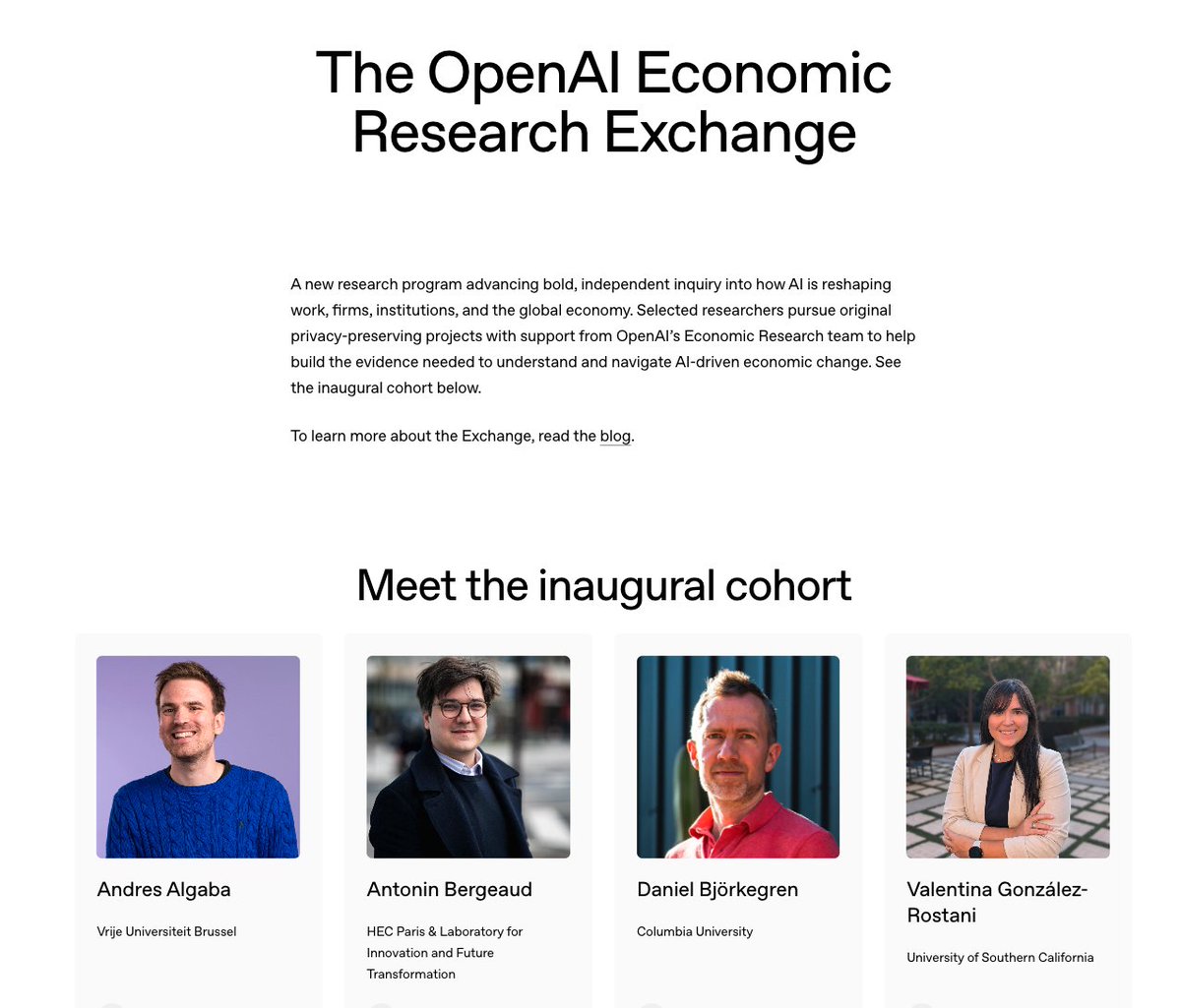 gonzalezrostani's tweet photo. 🎉 More good news! I’m thrilled to share that @OpenAI has selected me as a Fellow in the inaugural cohort of its Economic Research Exchange. 

Excited to join researchers studying how AI is transforming the economy and the world of work!
https://t.co/Xg6GxirQzV https://t.co/yBoVuDHLw0